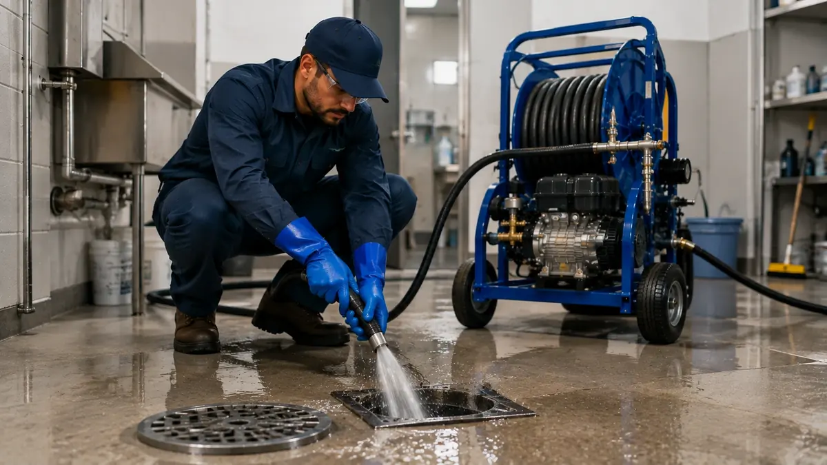 Floor Drain Hydro Jet Cleaning in Redwood City
